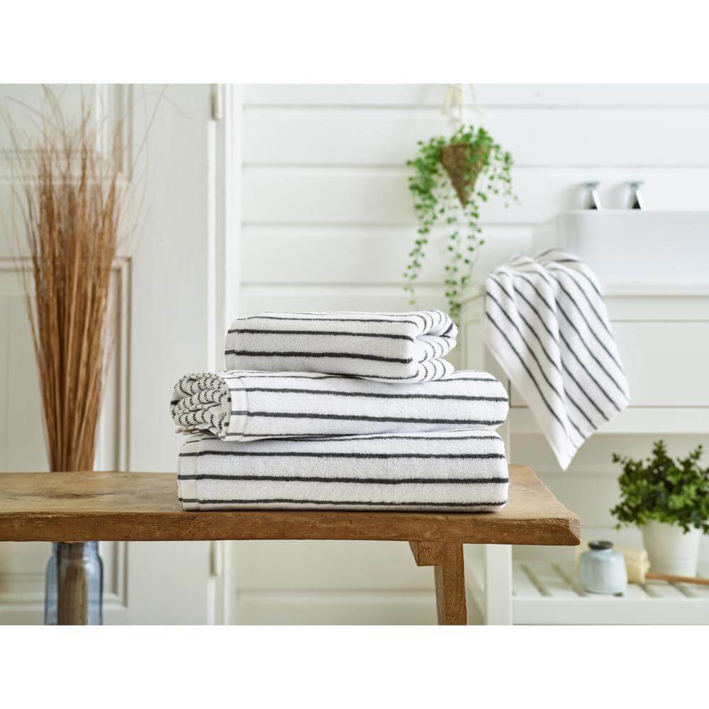Deyongs Malmo Stripe White Grey Towel